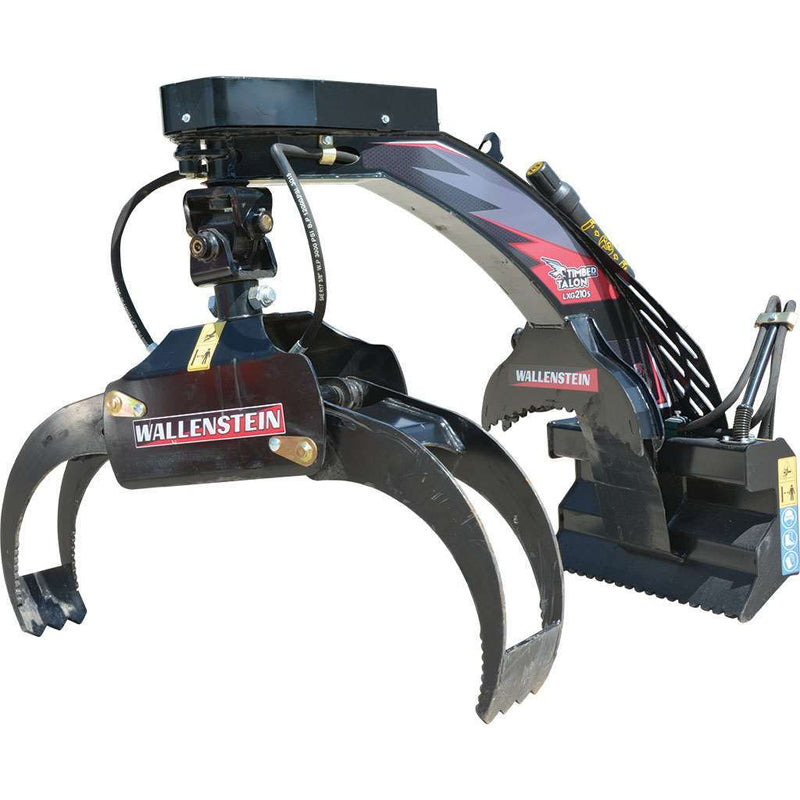 Wallenstein Equipment LXG210S – 1,000 lb Mini - Skid Steer Log Grapple with 180° Spring - Centered Rotation - Iron Elk