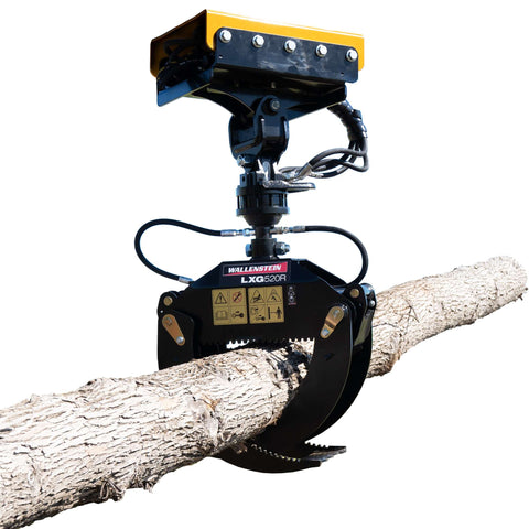 Wallenstein Equipment LXG520R 360° Hydraulic Rotator (mini - excavator) Log Grapple - Iron Elk