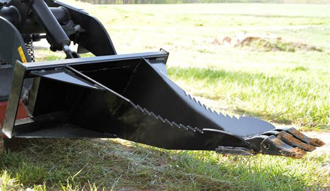Loflin Fabrication Mini Skid Steer & Compact Tractor Stump Bucket - Iron Elk